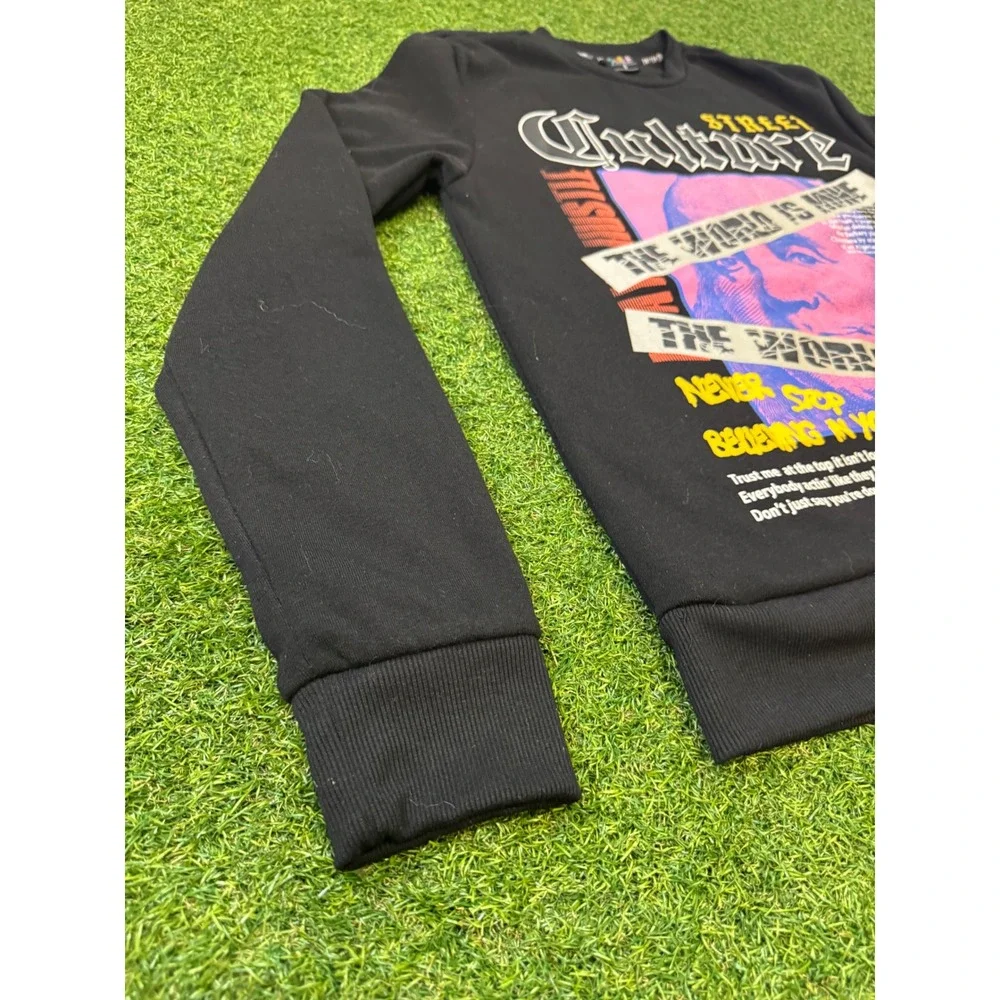 Switch Remarkable Street Culture Graphic Sweatshirt Black Ben Franklin‎ Small